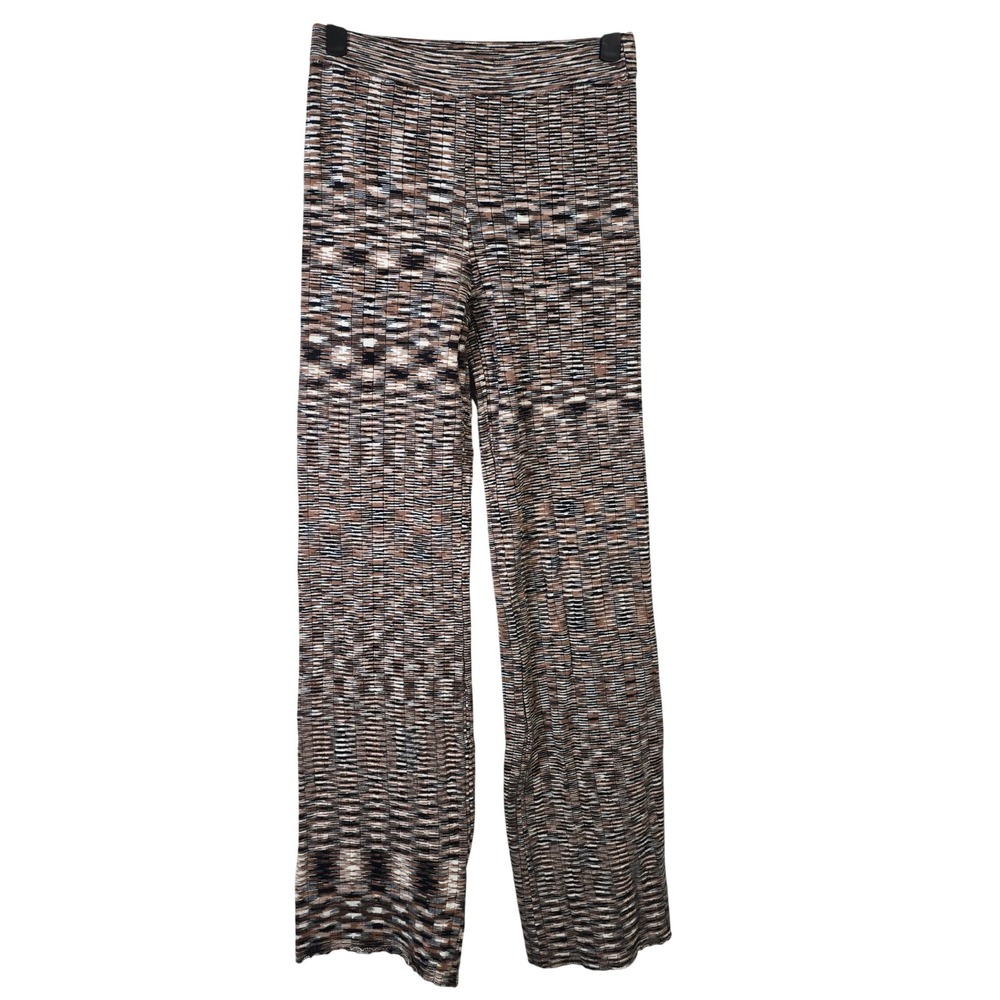 Emory Park Women Knit Wide Leg Pants‎ Brown White Black Multi Size S